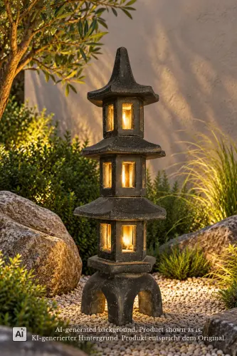 Product image of the product “Three-Stage Garden Lamp, 103 cm Height, Cast Stone, Antique Finish Colour ”